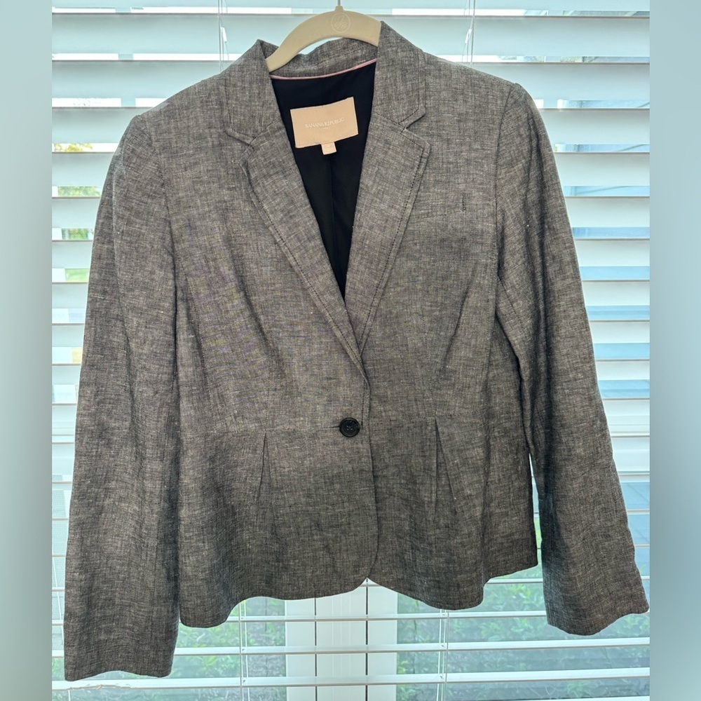 Banana Republic Linen Blend Blazer Size 6 Petite